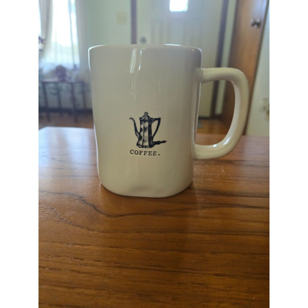 Rae Dunn Artisan Collection "Coffee" Typeset Large Mug White